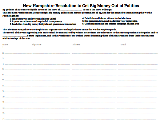 Download form for Warrant article petition